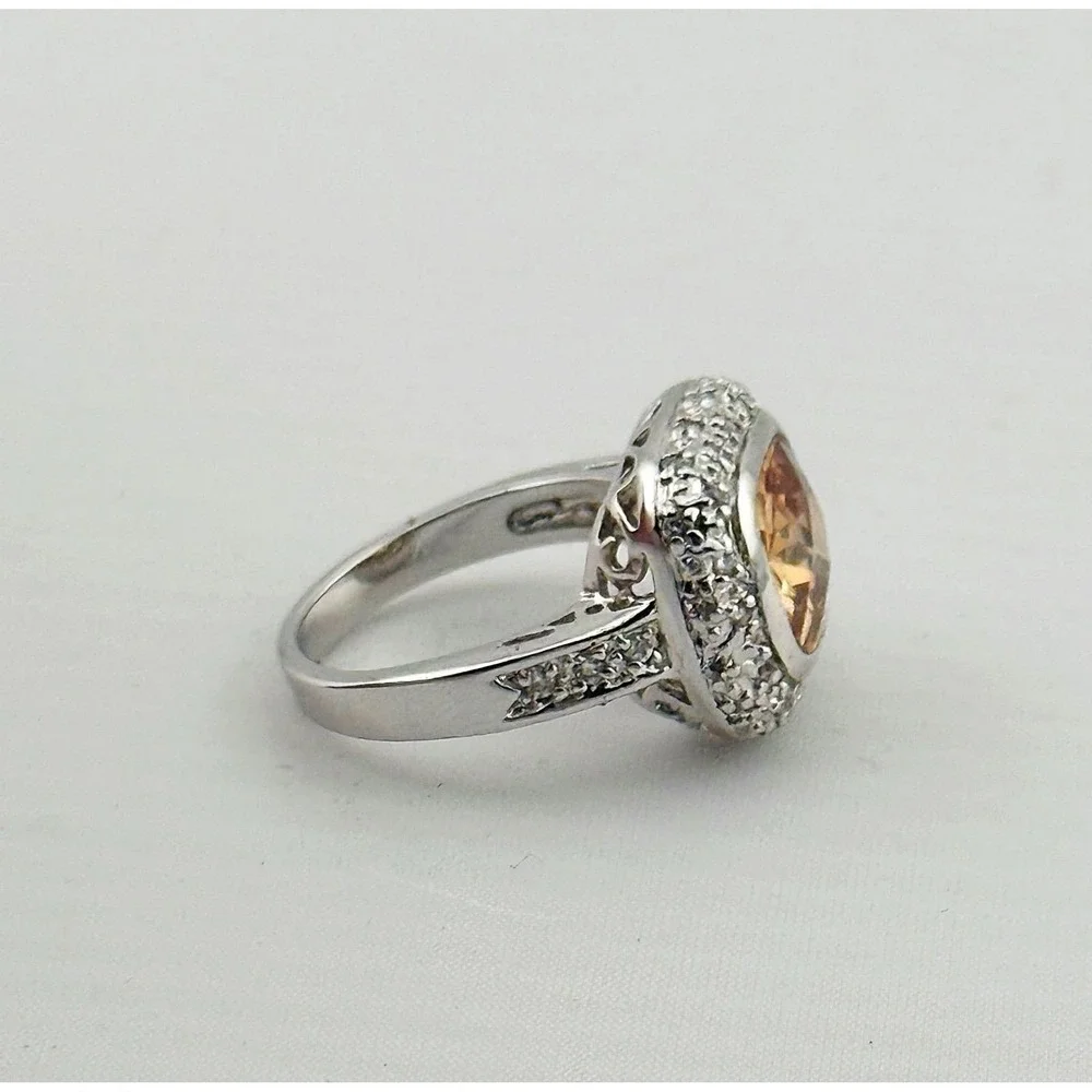Premier Designs Vintage Peach Champagne Cocktail Ring In Size 8